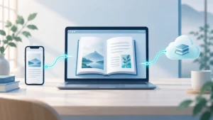 パソコンとスマートフォンでデジタル資料を共有するWeb技術のイメージ